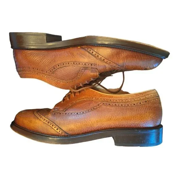Mens Cable & Co Shoes Made in Italy Wingtip Brogue Oxfords VINTAGE - Picture 3 of 9